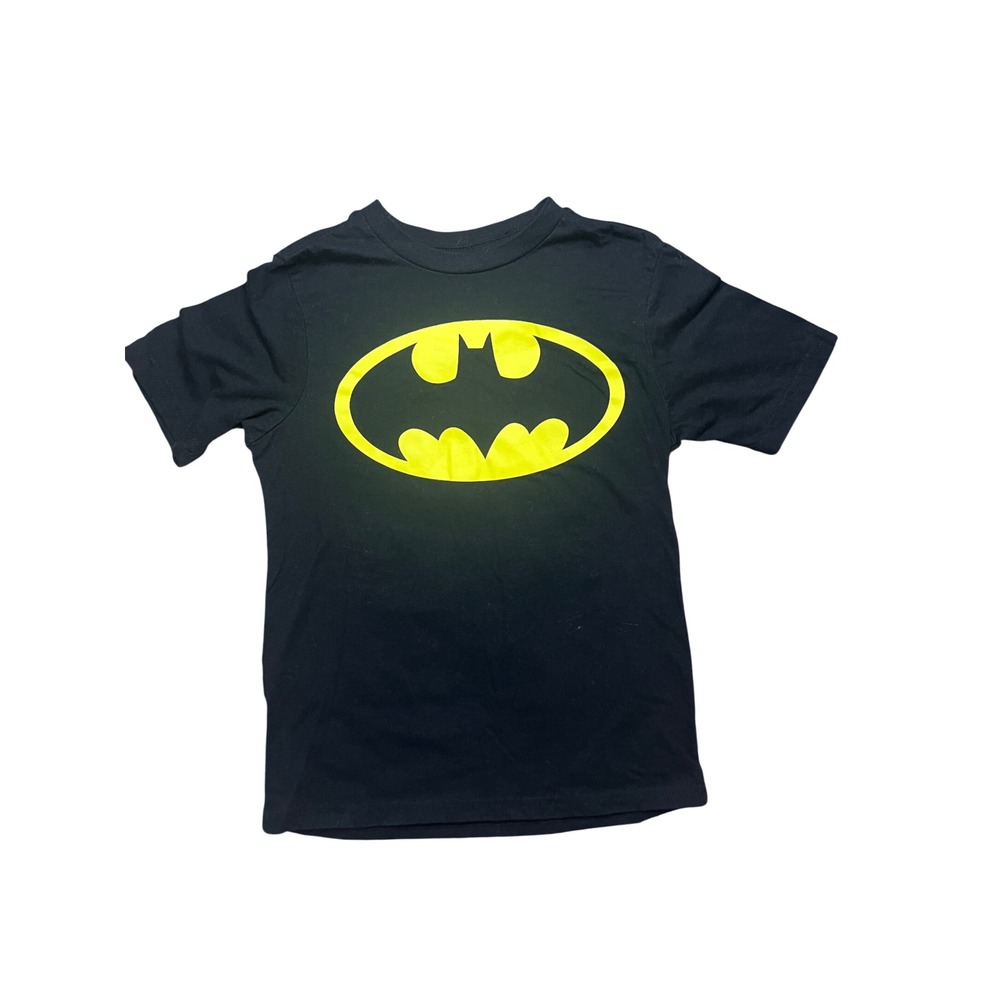 Batman DC Comics Boys Black Yellow Logo Graphic T-Shirt Size Medium 8